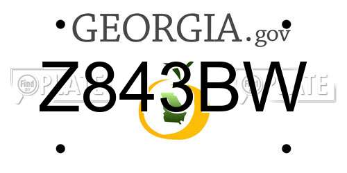 Z843BW Georgia License Plate