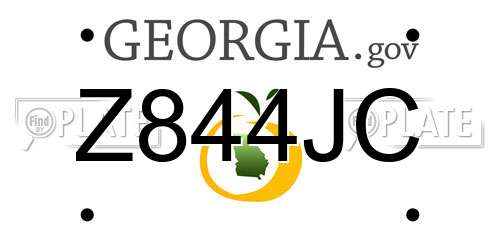 Z844JC Georgia License Plate