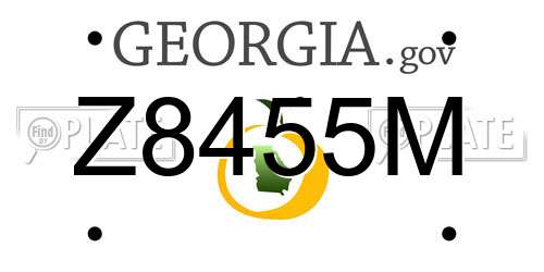 Z8455M Georgia License Plate