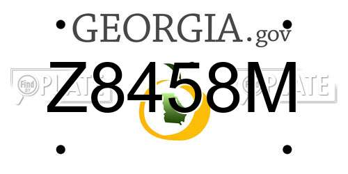 Z8458M Georgia License Plate