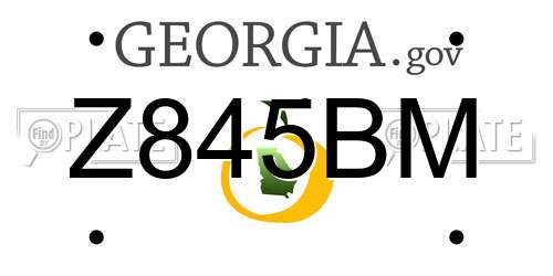 Z845BM Georgia License Plate