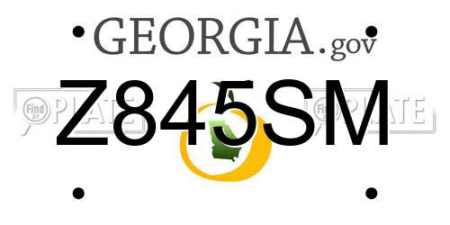 Z845SM Georgia License Plate