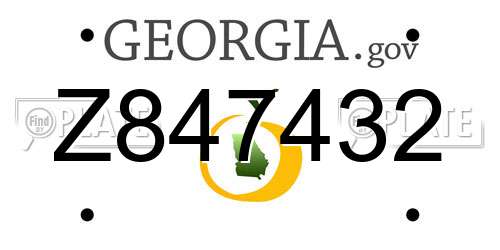 Z847432 Georgia License Plate