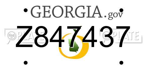 Z847437 Georgia License Plate