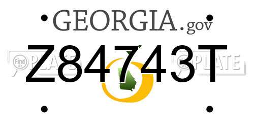 Z84743T Georgia License Plate