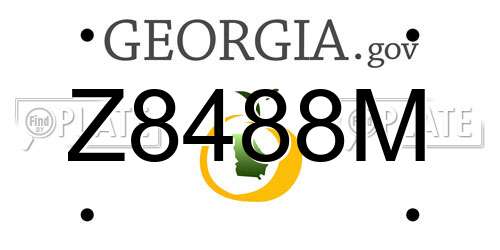 Z8488M Georgia License Plate