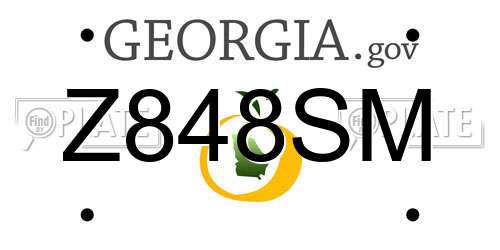 Z848SM Georgia License Plate