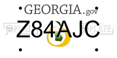 Z84AJC Georgia License Plate