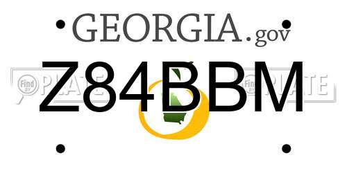Z84BBM Georgia License Plate