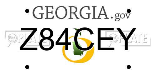 Z84CEY Georgia License Plate