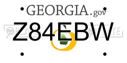 Z84EBW Georgia License Plate
