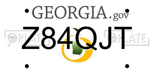 Z84QJT Georgia License Plate