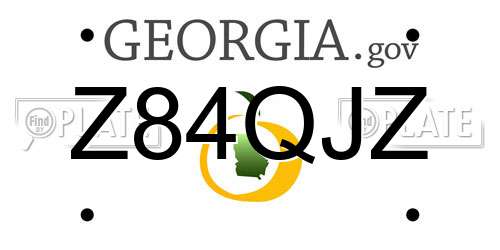 Z84QJZ Georgia License Plate