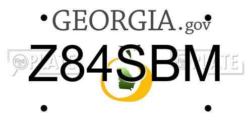 Z84SBM Georgia License Plate