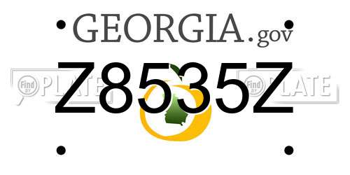Z8535Z Georgia License Plate