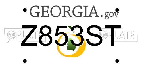Z853ST Georgia License Plate