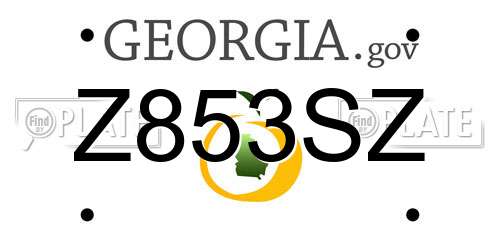 Z853SZ Georgia License Plate