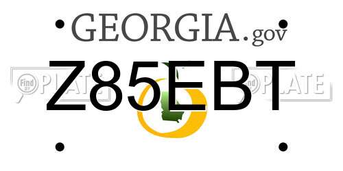 Z85EBT Georgia License Plate