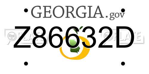 Z86632D Georgia License Plate