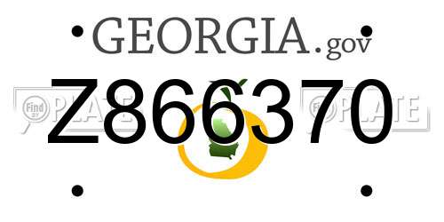 Z866370 Georgia License Plate