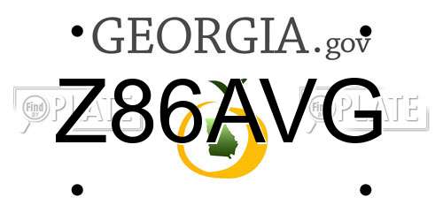Z86AVG Georgia License Plate