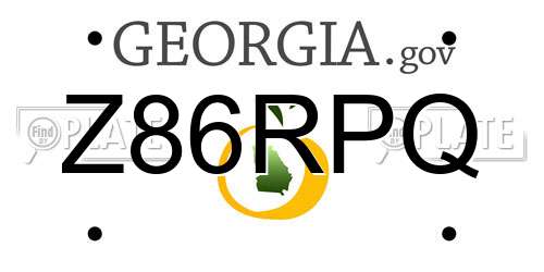 Z86RPQ Georgia License Plate