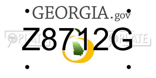 Z8712G Georgia License Plate