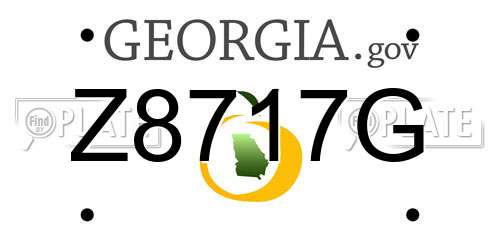 Z8717G Georgia License Plate