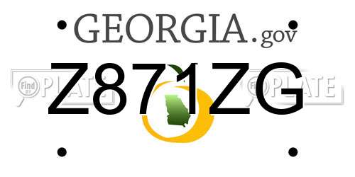 Z871ZG Georgia License Plate