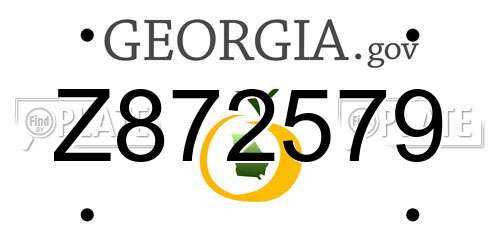 Z872579 Georgia License Plate