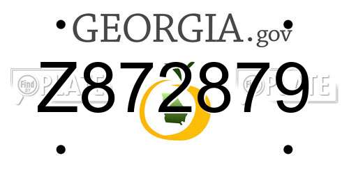 Z872879 Georgia License Plate