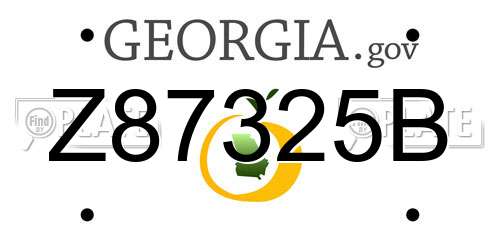 Z87325B Georgia License Plate