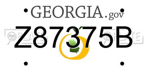 Z87375B Georgia License Plate