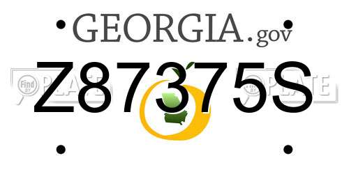 Z87375S Georgia License Plate