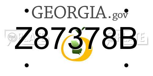 Z87378B Georgia License Plate