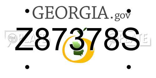 Z87378S Georgia License Plate
