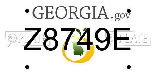 Z8749E Georgia License Plate