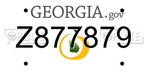 Z877879 Georgia License Plate