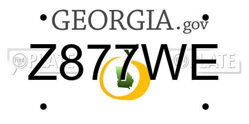 Z877WE Georgia License Plate