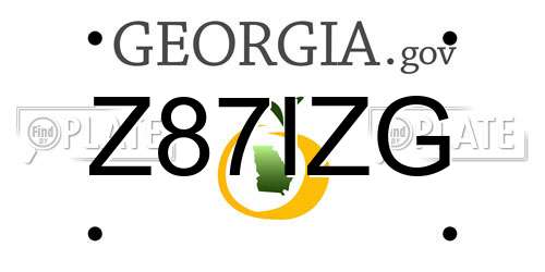 Z87IZG Georgia License Plate