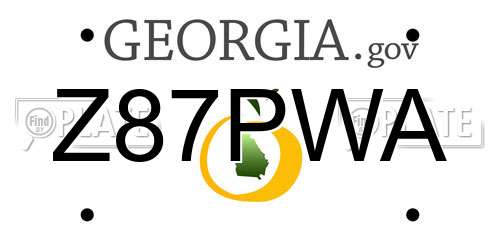 Z87PWA Georgia License Plate