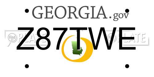 Z87TWE Georgia License Plate