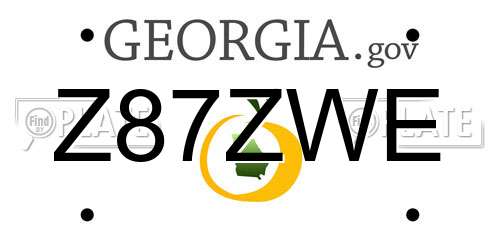 Z87ZWE Georgia License Plate