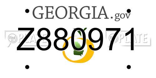 Z880971 Georgia License Plate