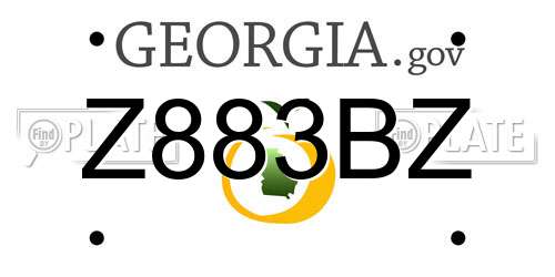 Z883BZ Georgia License Plate