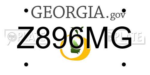 Z896MG Georgia License Plate