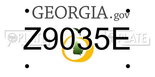 Z9035E Georgia License Plate