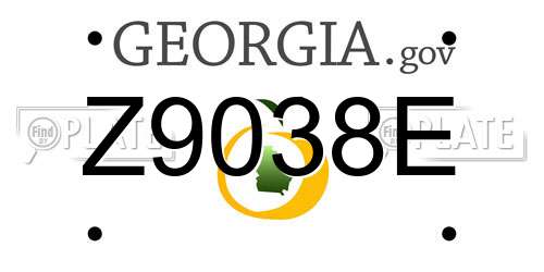 Z9038E Georgia License Plate