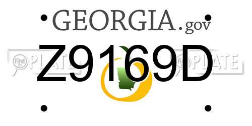 Z9169D Georgia License Plate