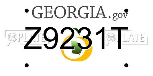 Z9231T Georgia License Plate